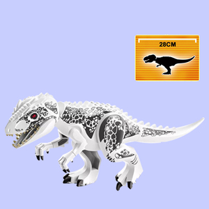 兼容乐高侏罗纪恐龙白色霸王龙变种暴龙益智儿童拼装积木玩具