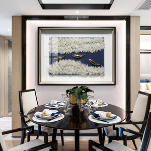 餐厅背景墙装饰画酒店包厢农家乐饭店挂画单副现代简约实物画壁画