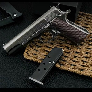 合金军模M1911大号水玩具枪模型金属仿真铁手抢 1:2.05可发射软弹