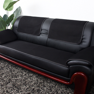 办公室真皮沙发垫防滑坐垫简约四季通用夏季老式黑色沙发套罩定做