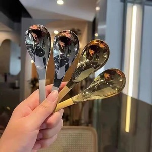 高颜值不锈钢勺子餐勺韩式甜品勺家用吃饭勺成人汤匙小汤勺儿童勺