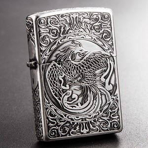 正品之宝zippo打火机五面蚀刻龙凤呈祥凤舞九天凤凰展翅凤凰涅盘