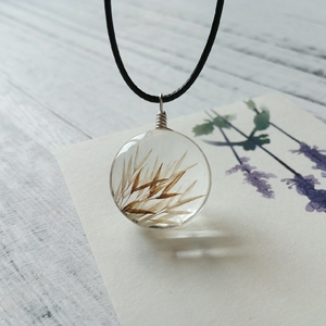 『 冬韵』芦苇 天然 植物干花标本吊坠项链 人间草木原创手作