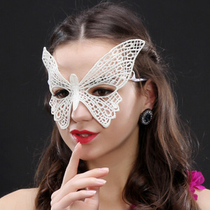 丝翼女士化妆舞会蕾丝蝴蝶眼罩写真摄影面罩女m露眼假面具kb脸谱