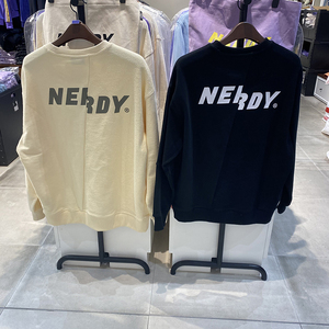 现货速发 韩国免税店代购nerdy卫衣拼接logo男女宽松pnes21kc15