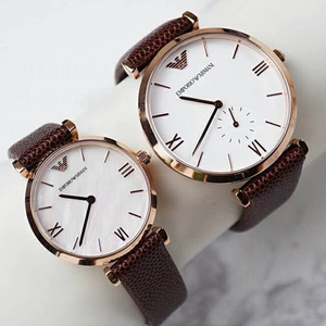 情侣手表一对阿玛尼情侣款男女正品新款潮流学生简约皮带款对表