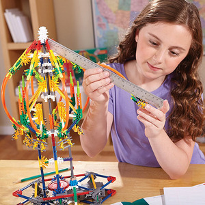 美国knex 科乐思教育系列旋转秋千/火山车儿童拼插搭建电动积木
