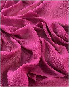 玫红色全真丝怪料柔软衣裙春夏diy布宽1.35米直播间颜色为准