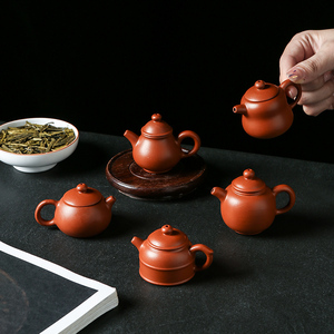 奶茶迷你茶壶干冰精品茶宠摆件袖珍紫砂壶小号可养茶玩能出水断水