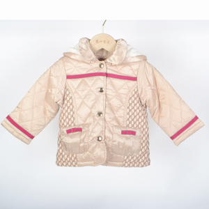 圣宝度伦女童外套冬款加绒女孩翻领棉衣外贸童装女秋冬装4-5