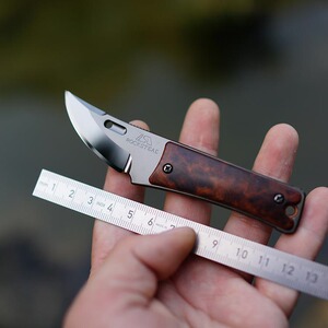 日本rockstead花田洋 chou长小刀 沙漠铁木柄 镜面小直刀收藏刀具