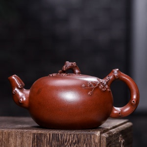 包邮原矿紫砂壶名家顾景舟纯手工梅花报春老紫砂壶文革家用泡茶壶