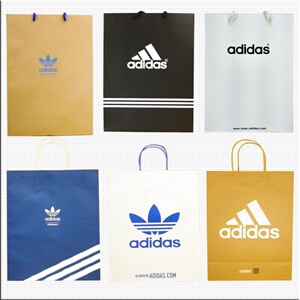 阿迪达斯潮牌手提袋购物袋adidasi系列运动三叶草纸袋体育袋子毒