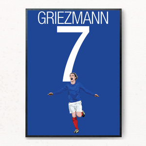 格里兹曼足球明星海报装饰画有框挂画墙壁画世界杯法国
