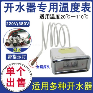 开水器温度表水温表20-110度热水器饮水机带探头测温度计显示仪表