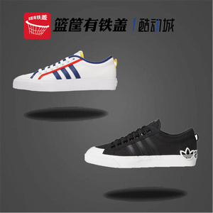 Adidas/阿迪达斯 三叶草 NIZZA男子三条纹低帮帆布休闲板鞋GZ8656