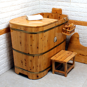 乐淘淘泡澡木桶成人浴桶香柏木质浴缸洗澡桶小户型实木沐浴盆促销