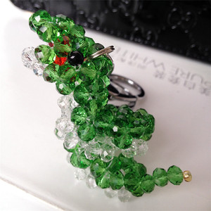 水晶串珠手工编制十二生肖蛇汽车钥匙扣包挂件车内日用成品