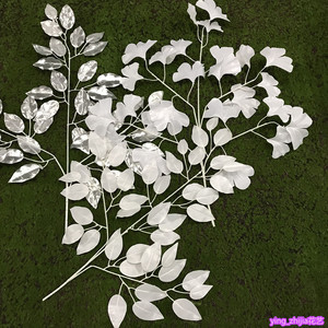 仿真白色树叶仿真银榕叶榕树定做银杏叶樟树叶槐花叶假叶子梧桐叶