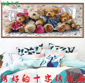 十字绣机绣成品熊