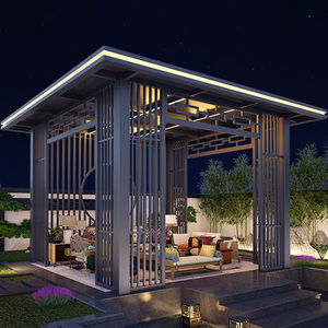 户外铝合金凉亭庭院天台新中式凉亭别墅凉亭室外休闲遮阳亭子