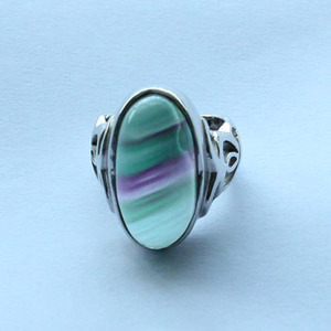 水玉冰魄 天然紫萤石戒指 绿莹石戒指 晶体清透大戒面 一物一图