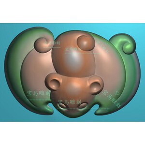 玉雕图jdp电脑雕刻精雕图玉石立体花件蝙蝠小件镶嵌福