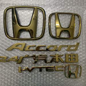 本田八代雅阁金色车标2.4 广汽本田字标英文前后车尾箱标accord标