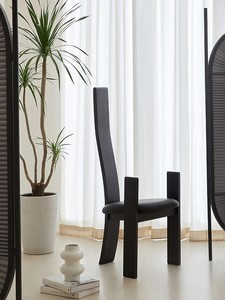 MiKON 中式古典纯实木餐椅 设计师推荐主人单椅咖啡厅中古餐椅