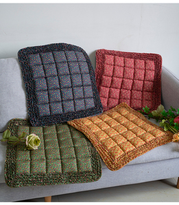 韩式纯棉椅子垫绗缝夹棉加厚防滑客厅布艺皮餐椅办公室座垫可水洗
