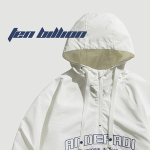 ten billion設計師品牌 后街男孩春季宽松连帽套头刺绣情侣jacket