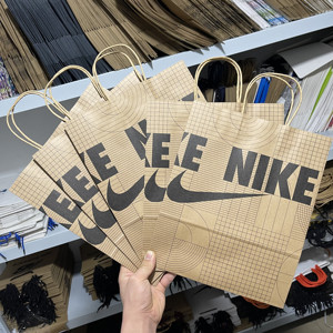 现货 耐克纸袋 nike move to zero 新款 牛皮纸袋子 礼品袋手提袋