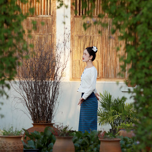 东南亚民族服装 老挝筒裙 传统傣泐服饰 西双版纳傣族服装