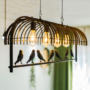 复古工业风餐厅吊灯创意鸟笼造型火锅服装店咖啡厅吧台个性铁艺灯