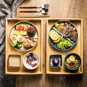 日本julipet 减脂餐盘一人食餐具带托盘分格盘家用陶瓷盘餐盘套装