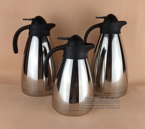不锈钢真空保温壶 亮光 镜面咖啡壶 保暖瓶 咖啡壶 欧式壶1L