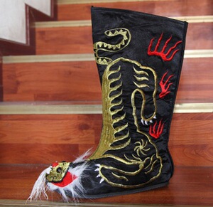 变脸虎头靴 变脸鞋 变脸道具 变脸服装 龙靴