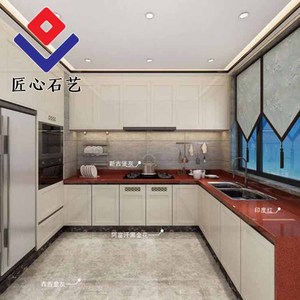 印度红定做神台过门石门槛石圆柱灶台天然大理石进口石材花岗岩