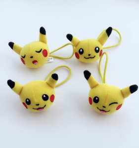 日本口袋妖怪pikachu 皮卡丘发圈女 扎头发皮筋可爱卡通卖萌发饰
