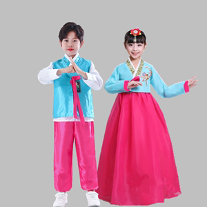 新款男童朝鲜族演出服男韩服少数民族服装表演服儿童舞蹈摄影服饰