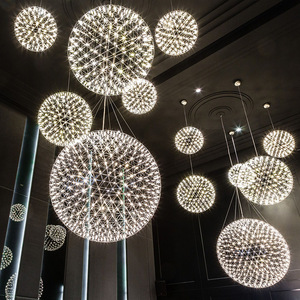 后现代火花球吊灯北欧创意个性工业风服装店餐厅商场楼梯满天星灯