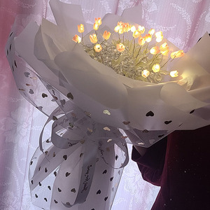 抖音创意满天星灯装饰花束手工diy玻璃珠材料包送男女友七夕礼物