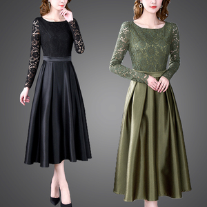 正品哥弟新款秋季唯品会特卖品牌女装折扣店中长款显瘦长袖连衣裙