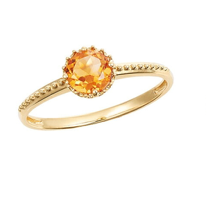 戒指黄金10k金日本代购tsutsumi黄晶宝石镶嵌女指环日韩首饰品