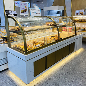新款镀钛面包柜实木中岛展示柜边柜蛋糕模型柜收银台烘焙店定制