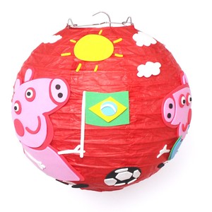 新年春节红卡通小猪佩奇儿童手工灯笼材料包手提粘贴画元宵节花灯