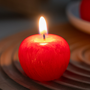 网红仿真苹果蜡烛蛋糕装饰摆件圣诞节平安夜甜品烘焙生日蜡烛装扮