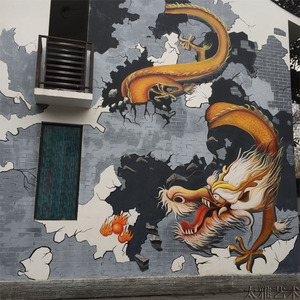 000人付款淘宝青龙纹身店墙纸霸气背景墙壁画刺青壁纸苍龙墙布工作室