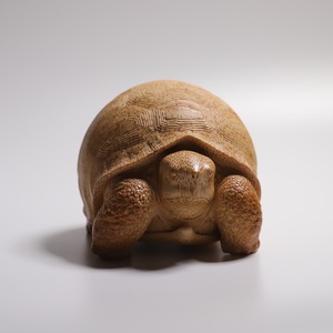 山宁竹舍 精工手作竹根雕安哥洛卡龟把件摆件