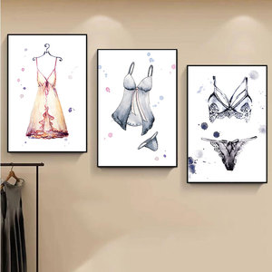 时尚内衣店装饰画女装店女性私密性感文胸睡衣挂画展柜橱窗壁画
